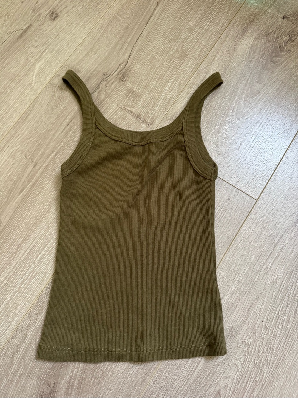 Reformation Olive Green Ribbed Tank Top - Women